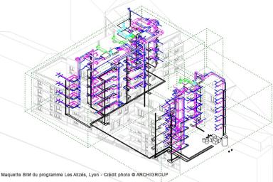 Maquette BIM du programme Les Alizées, Lyon