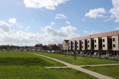 Hem la Vallée à Hem (59). Le projet associe l’aménagement d’une zone résidentielle de 15.7 hectares de 332 logements intégrant la création d’un parc paysager.