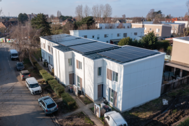 Vue aérienne de l'opération EnergieSprong à Wattrelos