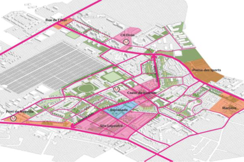 Plan du quartier de la Bourgogne - Tourcoing
