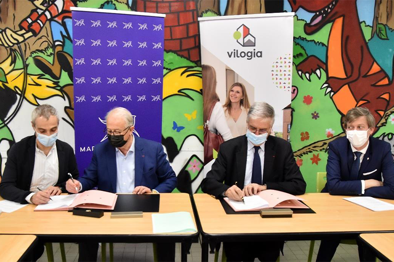 Vilogia et la ville de Marcq-en-Baroeul signent la convention du programme de la Briqueterie