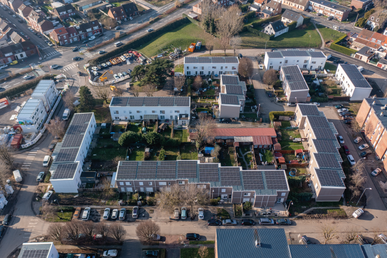 Vue aérienne opération EnergieSprong à Wattrelos